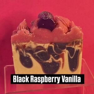 Black Raspberry Vanilla Organic Cold Process Swirl Soap. Handmade All Natur…